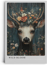 Paul Sinus Leinwandbild 80x120cm Blühender Hirsch mystisch surreal elegant Naturverbundenheit kunstvolle Wandkunst faszinierend tiefe Farben harmonisch