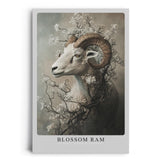 Paul Sinus Leinwandbild 80x120cm Blühender Widder elegant surreal mystisch Naturverbundenheit kunstvolle Wandkunst harmonisch faszinierend detailreich