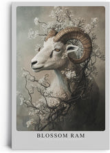 Paul Sinus Leinwandbild 80x120cm Blühender Widder elegant surreal mystisch Naturverbundenheit kunstvolle Wandkunst harmonisch faszinierend detailreich