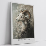 Paul Sinus Leinwandbild 80x120cm Blühender Widder elegant surreal mystisch Naturverbundenheit kunstvolle Wandkunst harmonisch faszinierend detailreich