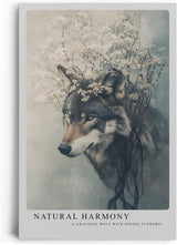 Paul Sinus Leinwandbild 80x120cm Blühender Wolf elegant mystisch harmonisch Naturverbundenheit surreal kunstvolle Wandkunst sanfte Farben faszinierend