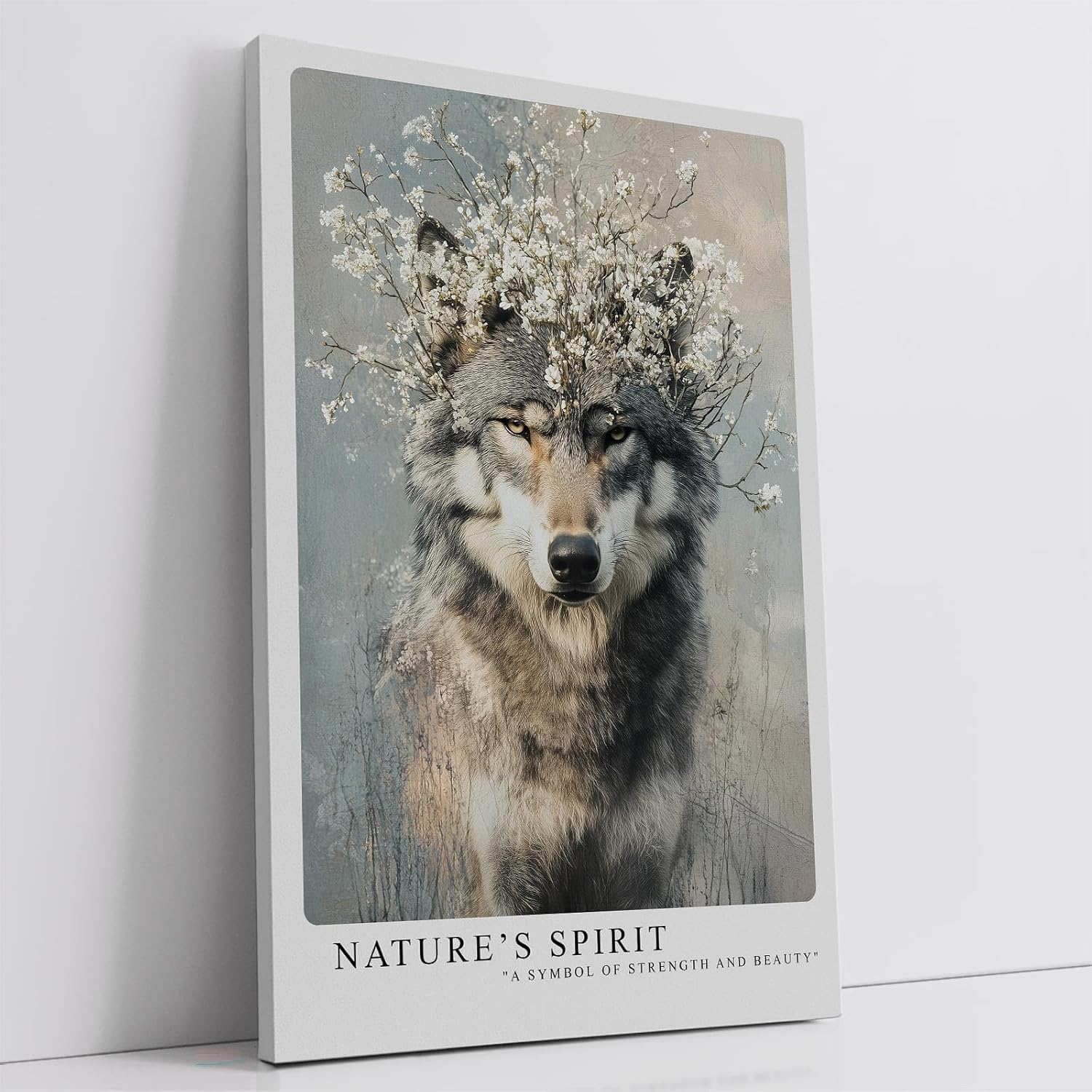 Paul Sinus Leinwandbild 40x60cm Blühender Wolf mystisch kraftvoll elegant Naturverbundenheit surreal kunstvolle Wandkunst harmonisch faszinierend