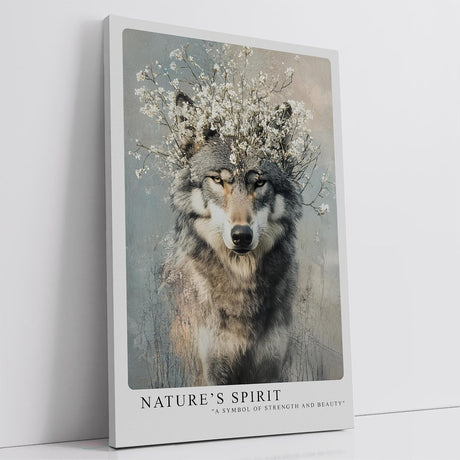 Paul Sinus Leinwandbild 40x60cm Blühender Wolf mystisch kraftvoll elegant Naturverbundenheit surreal kunstvolle Wandkunst harmonisch faszinierend