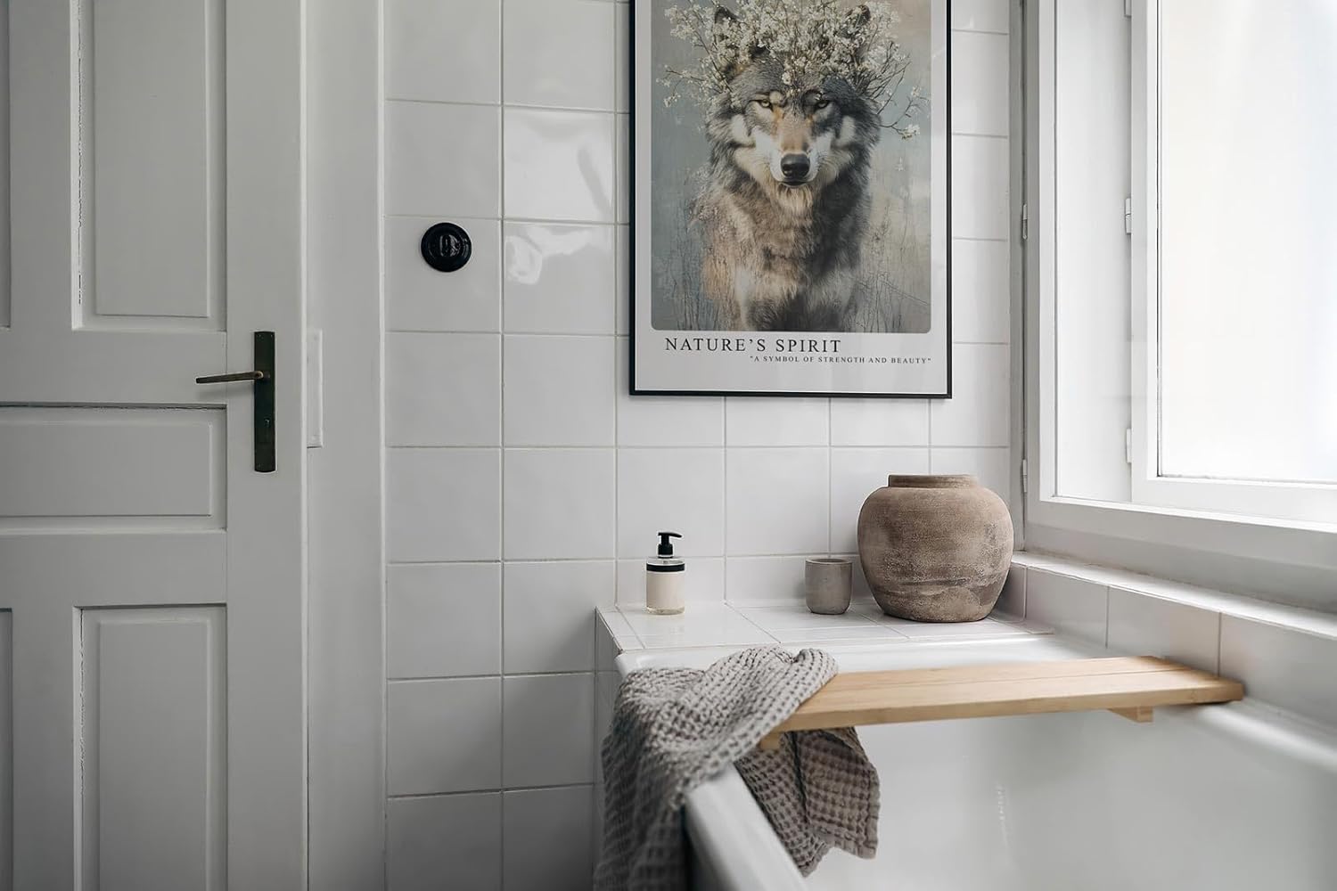 Paul Sinus Leinwandbild 40x60cm Blühender Wolf mystisch kraftvoll elegant Naturverbundenheit surreal kunstvolle Wandkunst harmonisch faszinierend