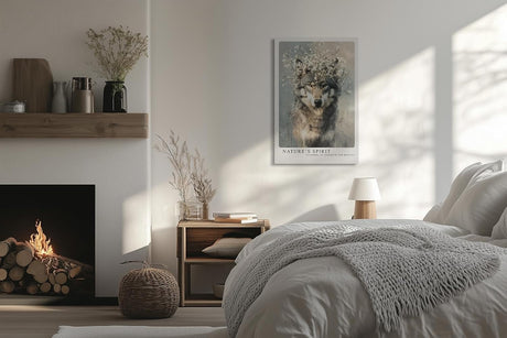 Paul Sinus Leinwandbild 40x60cm Blühender Wolf mystisch kraftvoll elegant Naturverbundenheit surreal kunstvolle Wandkunst harmonisch faszinierend