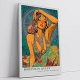 Paul Sinus Leinwandbild 40x60cm Bohemian Queen in farbenprächtigem Ethno-Stil mit kunstvollen Ornamenten – ausdrucksstarkes Leinwandbild