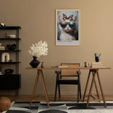 Paul Sinus Leinwandbild 40x60cm Cool Cat Vibes Leinwandbild stilvolle Katze mit Sonnenbrille und Schmetterling humorvolles modernes Kunstwerk