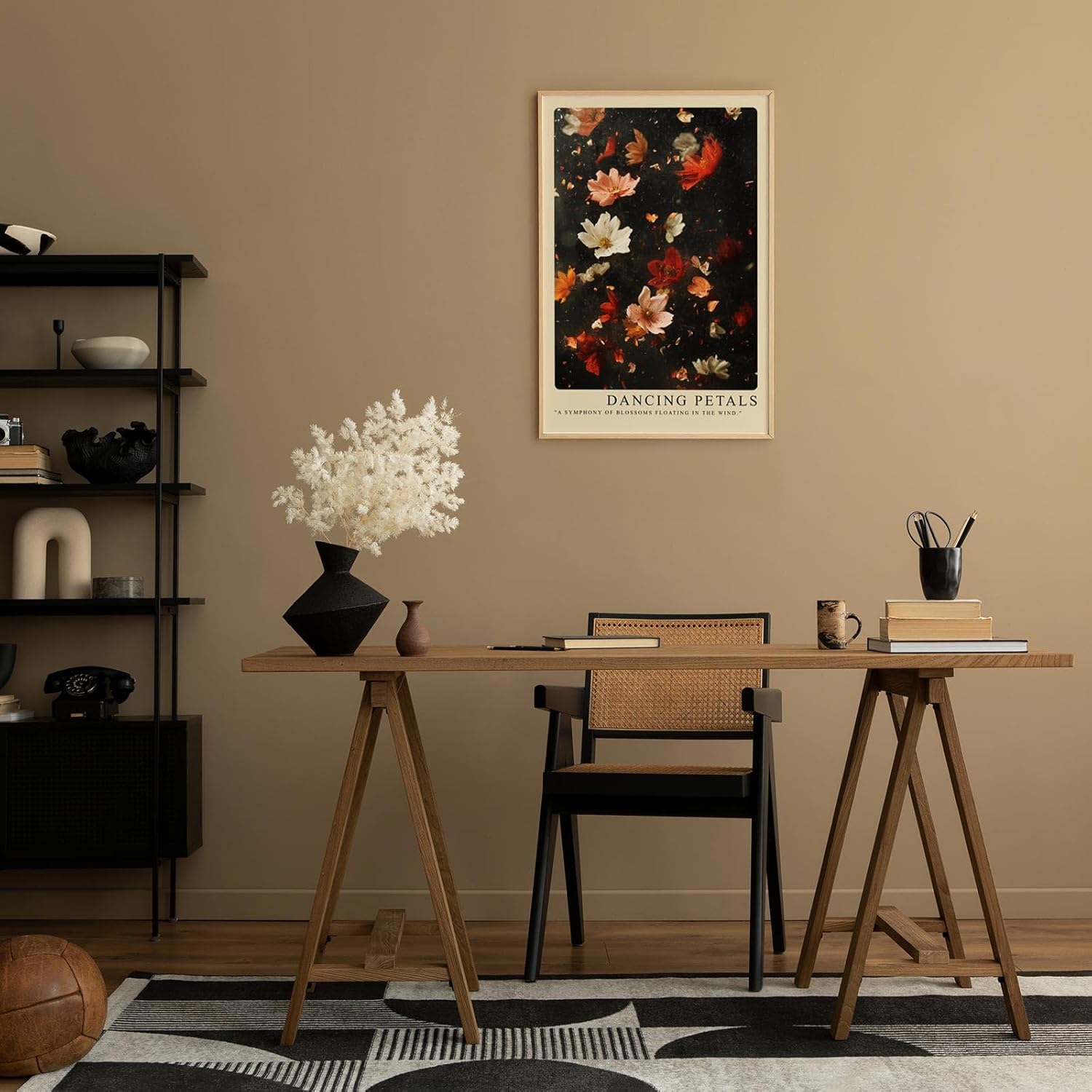 Paul Sinus Leinwandbild 60x90cm Dancing Petals Leinwandbild schwebende Blütenblätter in warmen Farben poetische Naturkunst mit magischer Leichtigkeit