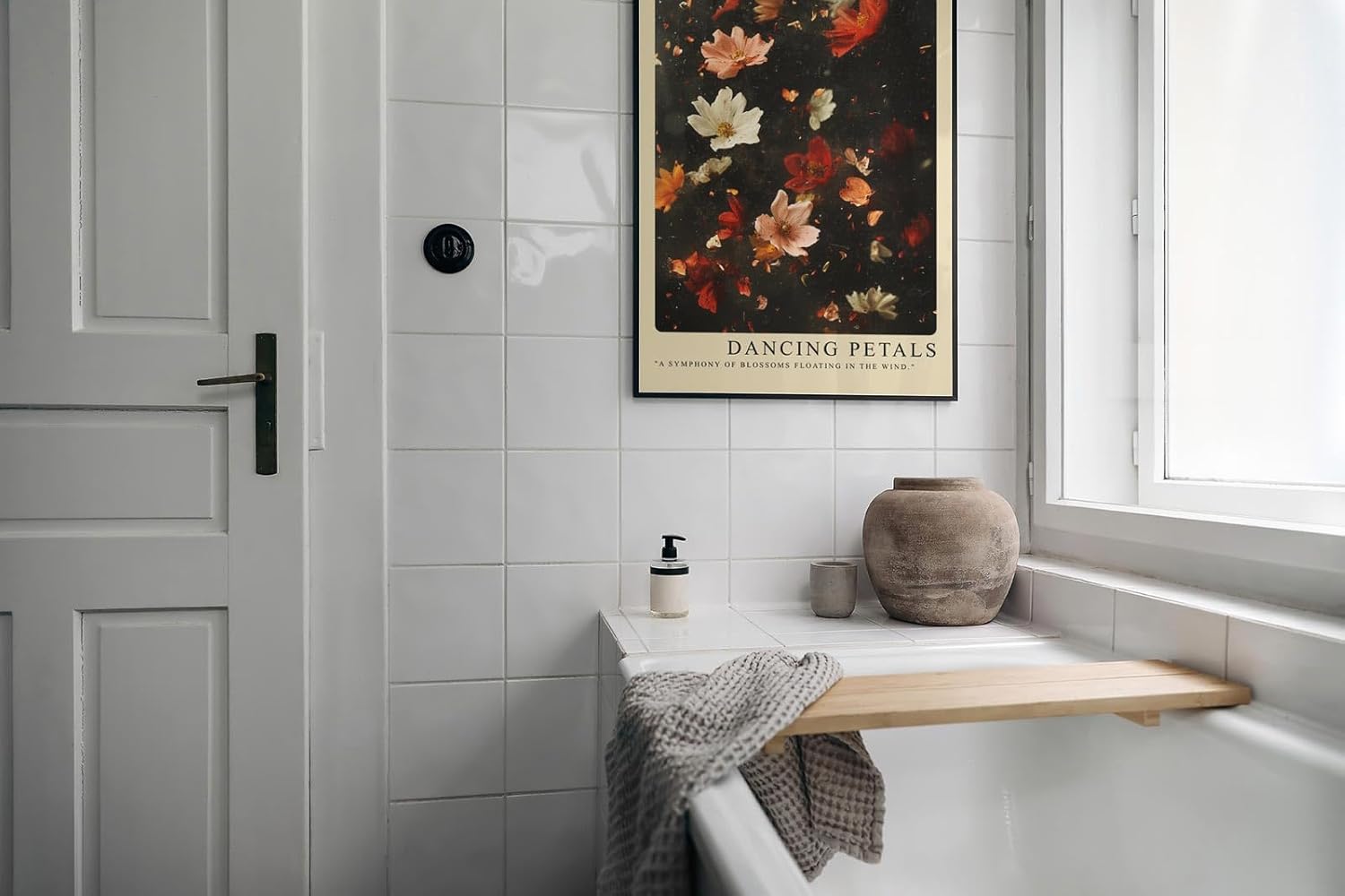 Paul Sinus Leinwandbild 60x90cm Dancing Petals Leinwandbild schwebende Blütenblätter in warmen Farben poetische Naturkunst mit magischer Leichtigkeit