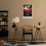 Paul Sinus Leinwandbild 40x60cm Der endlose Pfad – Dramatische Landschaft mit leuchtend roter Natur, bedrohlichem Himmel und mystischer Atmosphäre