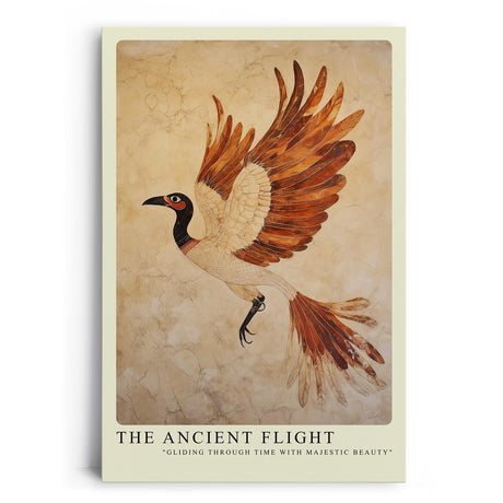 Paul Sinus Leinwandbild 60x90cm Der uralte Flug – Majestätischer Vogel in antiker Kunstoptik mit warmen Erdtönen und kunstvollen Strukturen