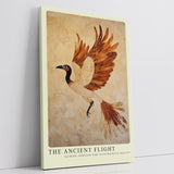 Paul Sinus Leinwandbild 60x90cm Der uralte Flug – Majestätischer Vogel in antiker Kunstoptik mit warmen Erdtönen und kunstvollen Strukturen