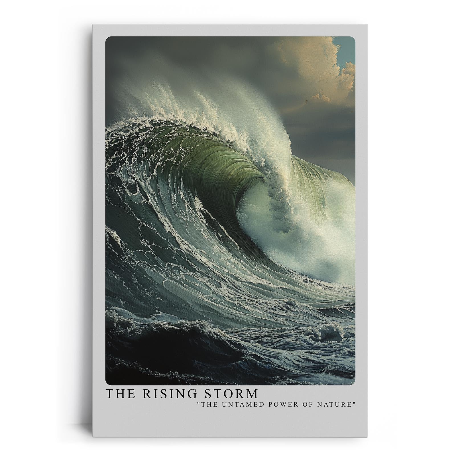 Paul Sinus Leinwandbild 40x60cm Die entfesselte Welle – Kraftvolle Meereswelle in dynamischer Bewegung mit dramatischem Himmel