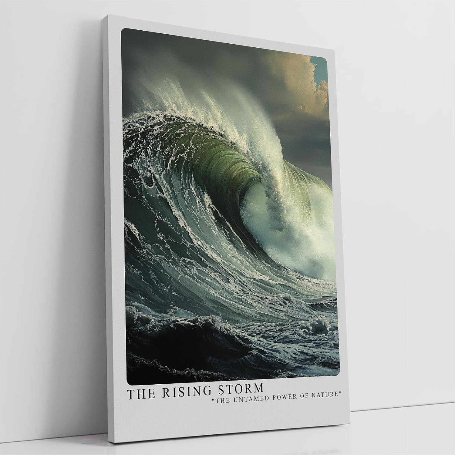 Paul Sinus Leinwandbild 40x60cm Die entfesselte Welle – Kraftvolle Meereswelle in dynamischer Bewegung mit dramatischem Himmel