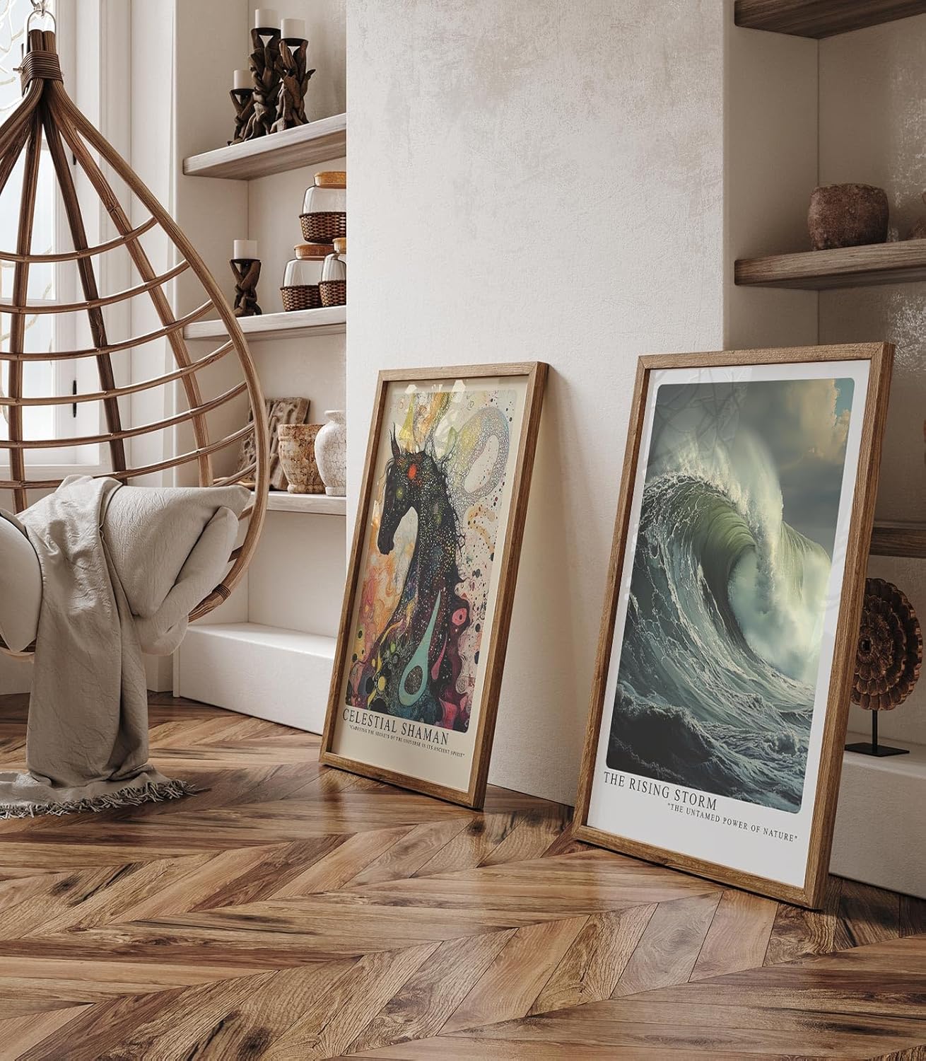 Paul Sinus Leinwandbild 40x60cm Die entfesselte Welle – Kraftvolle Meereswelle in dynamischer Bewegung mit dramatischem Himmel