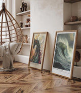 Paul Sinus Leinwandbild 40x60cm Die entfesselte Welle – Kraftvolle Meereswelle in dynamischer Bewegung mit dramatischem Himmel