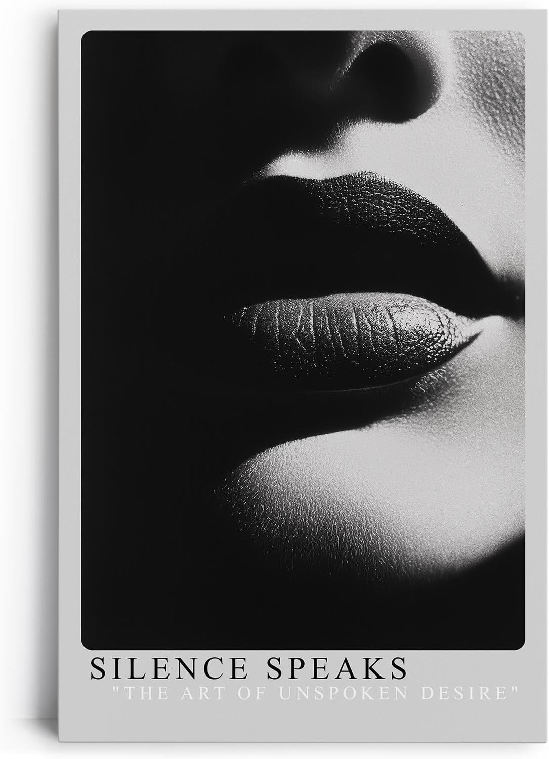 Paul Sinus Leinwandbild 40x60cm Die Sprache der Stille – Sinnliches Schwarz-Weiß-Porträt mit kontrastreicher Lichtführung und geheimnisvoller Eleganz