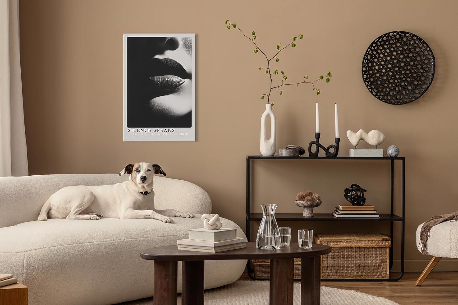 Paul Sinus Leinwandbild 40x60cm Die Sprache der Stille – Sinnliches Schwarz-Weiß-Porträt mit kontrastreicher Lichtführung und geheimnisvoller Eleganz