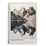 Paul Sinus Leinwandbild 40x60cm Dolomiten Eleganz – Grafische Berglandschaft in monochromer Präzision mit perfekter Spiegelung