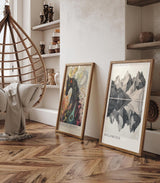 Paul Sinus Leinwandbild 40x60cm Dolomiten Eleganz – Grafische Berglandschaft in monochromer Präzision mit perfekter Spiegelung