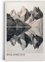 Paul Sinus Leinwandbild 40x60cm Dolomiten Eleganz – Grafische Berglandschaft in monochromer Präzision mit perfekter Spiegelung