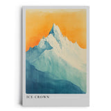 Paul Sinus Leinwandbild 60x90cm eisbedeckter Berggipfel in sanften Blau- und Goldtönen mit mystischer Lichtstimmung – kunstvolles Leinwandbild