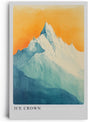 Paul Sinus Leinwandbild 60x90cm eisbedeckter Berggipfel in sanften Blau- und Goldtönen mit mystischer Lichtstimmung – kunstvolles Leinwandbild