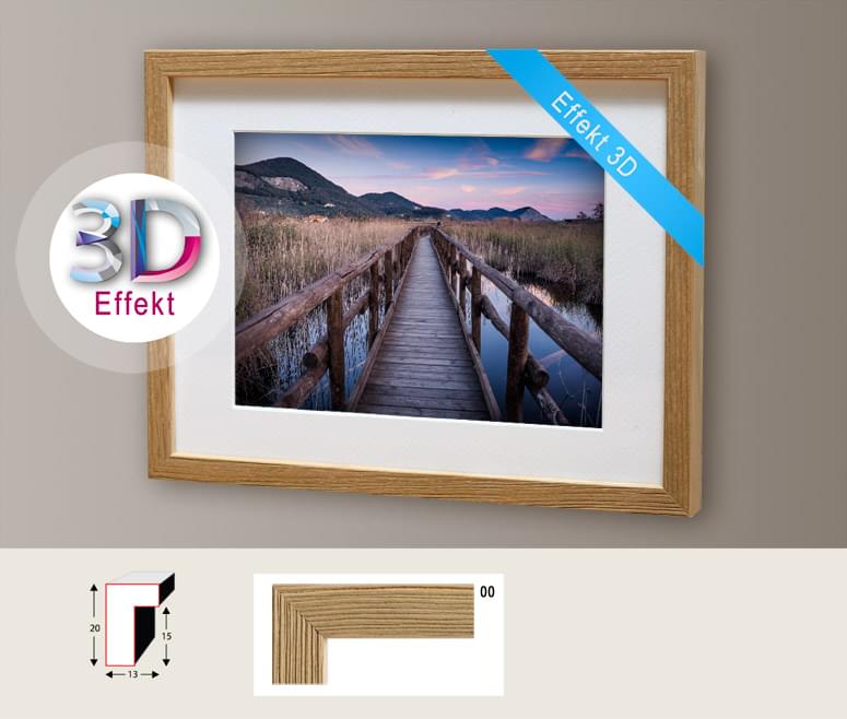 3D Effekt Bilderrahmen – Schwarz, Weiß oder Eiche Sinus Art GmbH Jena