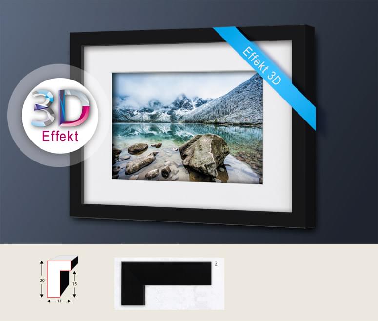 3D Effekt Bilderrahmen – Schwarz, Weiß oder Eiche Sinus Art GmbH Jena