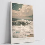 Paul Sinus Leinwandbild 80x120cm Endlose Bewegung – Sanfte Meereswellen am Strand mit verträumtem Himmel in nostalgischer Farbgebung