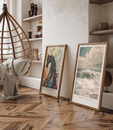 Paul Sinus Leinwandbild 80x120cm Endlose Bewegung – Sanfte Meereswellen am Strand mit verträumtem Himmel in nostalgischer Farbgebung