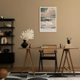 Paul Sinus Leinwandbild 80x120cm Endlose Bewegung – Sanfte Meereswellen am Strand mit verträumtem Himmel in nostalgischer Farbgebung