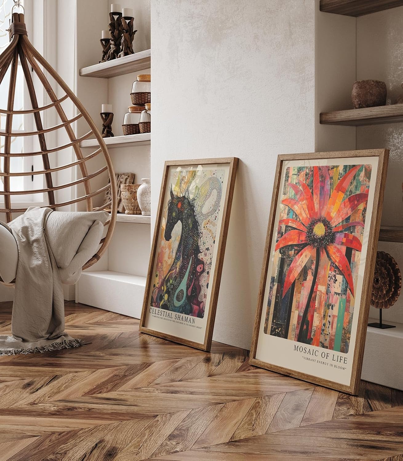 Paul Sinus Leinwandbild 40x60cm farbenfrohe Mosaikblume mit dynamischer Struktur und lebendiger Energie – kunstvolles Leinwandbild