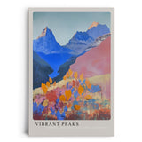 Paul Sinus Leinwandbild 80x120cm Farbige Berglandschaft lebendig modern abstrakt kunstvolle Wandkunst harmonische Farben faszinierende Natur imposant