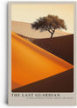 Paul Sinus Leinwandbild 80x120cm – Faszinierende Wüstenlandschaft mit einsamem Baum, leuchtenden Sanddünen und dramatischem Lichtspiel