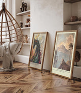 Paul Sinus Leinwandbild 60x90cm Flüstern des Berges – Vintage Landschaftskunst mit verwitterter Ästhetik und nostalgischer Tiefe