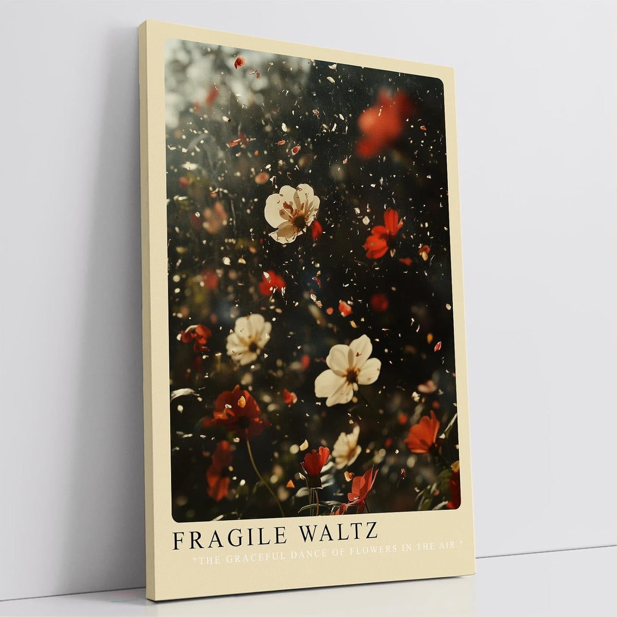 Paul Sinus Leinwandbild 60x90cm Fragile Waltz Leinwandbild tanzende Blütenblätter in der Luft poetische Naturkunst mit magischer Atmosphäre