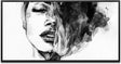 Frauen Gesicht ca. 130x70cm Wandbild inklusive Schattenfugenrahmen schwarz - Panorama Leinwand Bild XXL Format Wandbilder Wohnzimmer Wohnung Deko Kunstdrucke