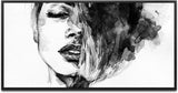 Frauen Gesicht ca. 130x70cm Wandbild inklusive Schattenfugenrahmen schwarz - Panorama Leinwand Bild XXL Format Wandbilder Wohnzimmer Wohnung Deko Kunstdrucke