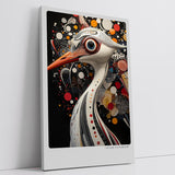 Paul Sinus Leinwandbild 40x60cm futuristische Darstellung eines abstrakten Vogels mit geometrischen Mustern, kunstvolle Wandkunst in modernem Design