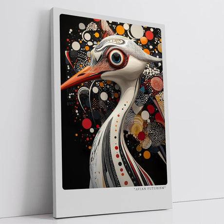 Paul Sinus Leinwandbild 40x60cm futuristische Darstellung eines abstrakten Vogels mit geometrischen Mustern, kunstvolle Wandkunst in modernem Design