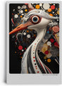 Paul Sinus Leinwandbild 40x60cm futuristische Darstellung eines abstrakten Vogels mit geometrischen Mustern, kunstvolle Wandkunst in modernem Design