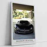 Paul Sinus Leinwandbild 60x90cm futuristischer schwarzer Supersportwagen mit aggressivem Design und luxuriöser Ästhetik in moderner Architektur