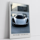 Paul Sinus Leinwandbild 80x120cm futuristischer Supersportwagen in urbaner Architektur, minimalistische Wandkunst mit dynamischem Design