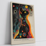 Paul Sinus Leinwandbild 60x90cm Galaktische Katze farbenfroh mystisch surreal kosmisch faszinierende Wandkunst leuchtende Farben kunstvoll hypnotisch