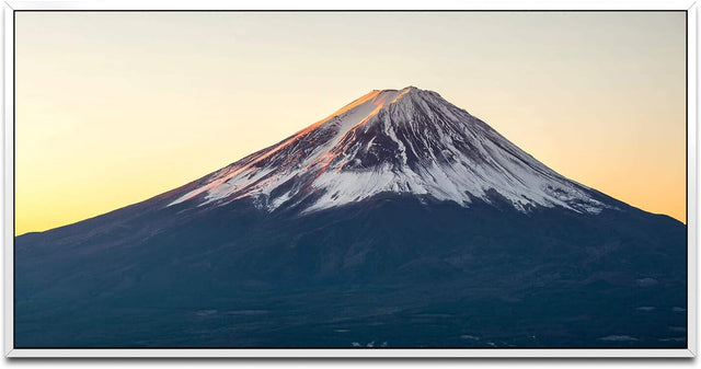 Gebirges Landschaft ca. 130x70cm Wandbild inklusive Schattenfugenrahmen weiss - Panorama Leinwand Bild XXL Format Wandbilder Wohnzimmer Wohnung Deko Kunstdrucke