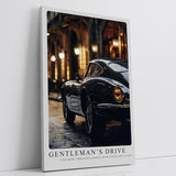 Paul Sinus Leinwandbild 60x90cm Gentleman’s Drive Klassischer Sportwagen Londoner Nacht Eleganz und Stil Zeitlose Automobilkunst Hochwertige Wandkunst