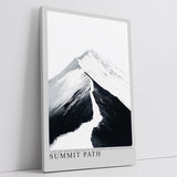 Paul Sinus Leinwandbild 60x90cm Gipfelpfad – Minimalistische Berglandschaft in Schwarz-Weiß mit kraftvoller Licht-Schatten-Dynamik