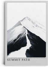 Paul Sinus Leinwandbild 60x90cm Gipfelpfad – Minimalistische Berglandschaft in Schwarz-Weiß mit kraftvoller Licht-Schatten-Dynamik