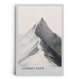 Paul Sinus Leinwandbild 60x90cm Gipfelpfad – Minimalistisches Bergmotiv mit einsamem Weg zur Spitze in monochromer Ästhetik